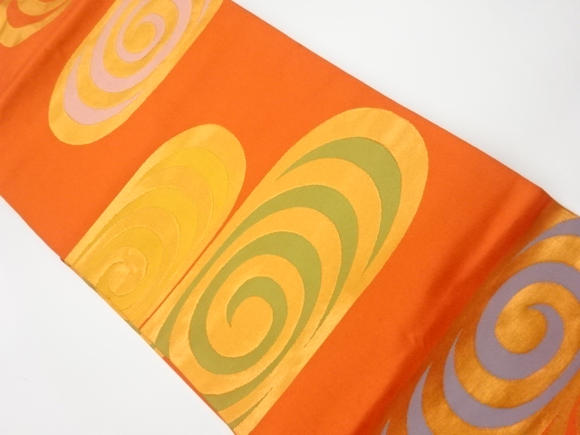 JAPANESE KIMONO / VINTAGE NAGOYA OBI / WOVEN ABSTRACT STREAM